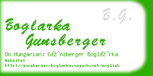 boglarka gunsberger business card